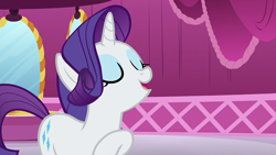 Size: 1920x1080 | Tagged: safe, screencap, rarity, pony, unicorn, g4, what about discord?, eyes closed, female, mare, solo