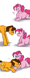 Size: 1920x5000 | Tagged: safe, artist:shamy-crist, cheese sandwich, pinkie pie, earth pony, pony, g4, and that's how li'l cheese was made, cute, female, floppy ears, lying down, male, preggy pie, pregnant, prone, ship:cheesepie, shipping, smiling, straight, sweet dreams fuel