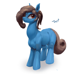 Size: 1516x1491 | Tagged: safe, artist:goldmikun, oc, oc only, unnamed oc, earth pony, pony, female, mare, simple background, solo, tail, white background