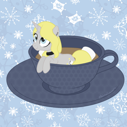 Size: 1700x1700 | Tagged: safe, artist:katelynleeann42, oc, oc only, oc:moon beam, pony, unicorn, cup, cup of pony, female, mare, micro, solo