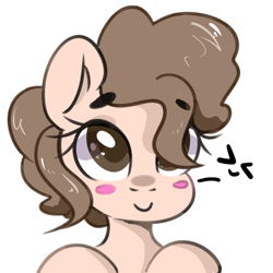 Size: 700x700 | Tagged: artist needed, safe, oc, oc only, oc:lewdielewd, earth pony, pony, big eyes, blushing, cute, simple background, solo, white background