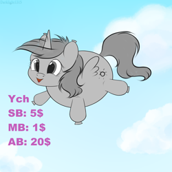 Size: 3000x3000 | Tagged: safe, artist:darklight1315, oc, oc only, alicorn, balloon pony, inflatable pony, pony, commission, high res, solo, your character here
