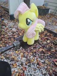 Size: 3000x4000 | Tagged: safe, fluttershy, g4, 4de, irl, photo, plushie, shovel