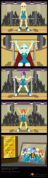 Size: 950x3516 | Tagged: safe, artist:niban-destikim, applejack, bon bon, lyra heartstrings, princess luna, sunset shimmer, sweetie drops, vice principal luna, equestria girls, g4, applejacked, barbell, bon bombastic, canterlot high, commission, converse, female, flexing, grin, lyra hamstrings, medal, muscles, muscular female, photo, shoes, smiling, sunset lifter, trophy, weight lifting, weights
