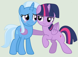 Size: 2716x1988 | Tagged: safe, artist:jadeharmony, trixie, twilight sparkle, alicorn, pony, unicorn, g4, magic duel, female, lesbian, ship:twixie, shipping, twilight sparkle (alicorn)