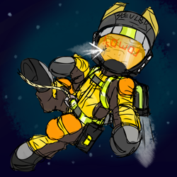 Size: 2500x2500 | Tagged: safe, artist:coatieyay, oc, oc only, pony, high res, jetpack, space, spacesuit