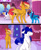 Size: 2222x2700 | Tagged: safe, artist:colourstrike, oc, oc:alexandrite, oc:chrysanthos, oc:glider, pegasus, pony, unicorn, blushing, carousel boutique, comic, female, high res, larger male, levitation, magic, male, mare, oc x oc, offspring, offspring shipping, parent:big macintosh, parent:fancypants, parent:fluttershy, parent:rainbow dash, parent:rarity, parent:soarin', parents:fluttermac, parents:raripants, parents:soarindash, shipping, size difference, smaller female, stallion, story in the source, straight, telekinesis