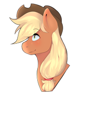 Size: 3507x4960 | Tagged: safe, artist:cojoji, applejack, earth pony, pony, g4, bust, cowboy hat, female, hat, mare, portrait, profile, simple background, solo, transparent background