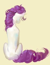 Size: 1666x2160 | Tagged: safe, artist:yanisfucker, rarity, pony, unicorn, g4, female, looking away, simple background, sitting, solo