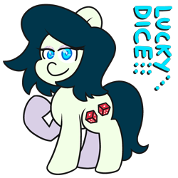 Size: 2000x2000 | Tagged: safe, artist:threetwotwo32232, oc, oc only, oc:lucky dice, earth pony, pony, female, high res, mare, simple background, solo, transparent background