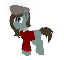 Size: 1380x1280 | Tagged: safe, artist:derpy_the_duck, oc, oc only, oc:tumble, earth pony, pony, fallout equestria, clothes, hat, simple background, solo, white background