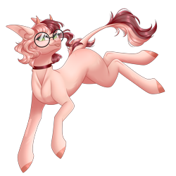 Size: 2334x2331 | Tagged: safe, artist:ohhoneybee, oc, oc only, oc:junebug, earth pony, pony, female, glasses, high res, horns, mare, simple background, solo, transparent background