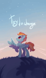 Size: 2400x4000 | Tagged: safe, artist:mirtash, edit, editor:wooshy, lightning dust, pegasus, pony, g4, animated, chest fluff, ear fluff, female, looking up, mare, no sound, one wing out, raised hoof, sky, solo, spread wings, standing, stars, webm, wings