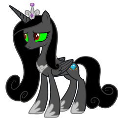Size: 1600x1600 | Tagged: safe, artist:blah23z, artist:proenix, king sombra, princess cadance, alicorn, pony, g4, corruptance, corrupted, corrupted cadance, dark magic, evil cadance, female, hoof shoes, jewelry, magic, mare, palette swap, peytral, recolor, simple background, solo, sombra eyes, tiara, transparent background