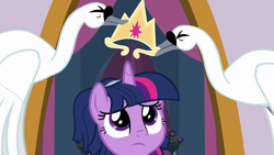 Size: 1920x1080 | Tagged: safe, screencap, twilight sparkle, alicorn, bird, pony, swan, g4, my little pony: friendship is magic, the last problem, clothes, coronation dress, crown, dress, jewelry, looking up, regalia, second coronation dress, twilight sparkle (alicorn)