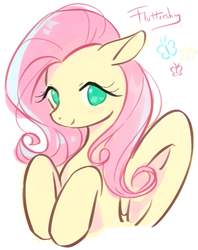 Size: 663x837 | Tagged: safe, artist:demiesop, fluttershy, butterfly, pegasus, pony, g4, bust, cute, female, mare, no pupils, shyabetes, simple background, solo, white background