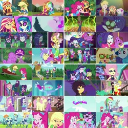 Size: 1080x1080 | Tagged: safe, artist:jericollage70, edit, edited screencap, screencap, applejack, big macintosh, bulk biceps, cranky doodle donkey, derpy hooves, dj pon-3, fluttershy, microchips, pinkie pie, posey, princess celestia, principal celestia, rainbow dash, rarity, sci-twi, scribble dee, snails, snips, spike, spike the regular dog, sunset shimmer, supernova zap, twilight sparkle, vignette valencia, vinyl scratch, dog, human, rabbit, raccoon, accountibilibuddies, costume conundrum, costume conundrum: applejack, costume conundrum: sunset shimmer, equestria girls, equestria girls series, g4, inclement leather, lost and pound, sock it to me, sock it to me: bulk biceps, the last drop, the last drop: big macintosh, the last drop: fluttershy, the road less scheduled, the road less scheduled: celestia, the road less scheduled: fluttershy, the road less scheduled: microchips, tip toppings, tip toppings: applejack, tip toppings: fluttershy, tip toppings: twilight sparkle, wake up!, spoiler:choose your own ending (season 2), spoiler:eqg series (season 2), accountibilibuddies: pinkie pie, accountibilibuddies: rainbow dash, accountibilibuddies: snips, animal, applejack's hat, boots, bowtie, cellphone, clothes, collage, converse, costume conundrum: rarity, cowboy boots, cowboy hat, cute, cutie mark, cutie mark on clothes, dashabetes, denim skirt, diapinkes, eeyup, flutterpunk, food, froyo, frozen yogurt, geode of empathy, geode of fauna, geode of shielding, geode of sugar bombs, geode of super speed, geode of super strength, geode of telekinesis, glasses, green hair, hairpin, hat, headband, humane five, humane seven, humane six, inclement leather: applejack, inclement leather: twilight sparkle, inclement leather: vignette valencia, jackabetes, lost and pound: fluttershy, lost and pound: rarity, lost and pound: spike, macabetes, magical geodes, male, maple syrup, meta, multicolored hair, music festival outfit, night, one eye closed, pancakes, pantomime horse, phone, pink hair, ponytail, purple hair, rainbow hair, raribetes, rarity peplum dress, red hair, shimmerbetes, shoes, shyabetes, skirt, smartphone, sock it to me: rarity, sock it to me: trixie, su-z, su-z-betes, tank top, the last drop: sunset shimmer, twiabetes, twitter, twitter link, vampire shimmer, wake up!: applejack, wake up!: pinkie pie, wake up!: rainbow dash, wall of tags, yellow eyes
