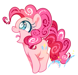 Size: 858x828 | Tagged: safe, artist:yokokinawa, pinkie pie, earth pony, pony, g4, chibi, cute, diapinkes, female, heart eyes, mare, open mouth, simple background, tongue out, white background, wingding eyes