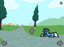 Size: 890x660 | Tagged: safe, artist:pokehidden, derpibooru exclusive, trixie, pony, unicorn, banned from equestria daily, g4, arrow, game, pixelated, ponyville