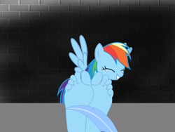 Size: 2048x1536 | Tagged: safe, artist:anthonygoody, rainbow dash, human, anthro, g4, feather, feet, female, fetish, foot fetish, humanized, soles, solo, tickling, toes