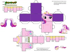 Size: 1362x1000 | Tagged: safe, artist:grapefruitface1, princess cadance, alicorn, pony, g4, craft, cubeecraft, female, mare, paper, papercraft, simple background, white background