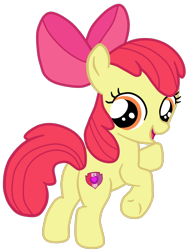 Size: 844x1122 | Tagged: safe, artist:gmaplay, apple bloom, earth pony, pony, g4, apple bloom's bow, bow, female, filly, hair bow, simple background, solo, transparent background