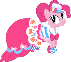 Size: 1280x1117 | Tagged: safe, artist:cloudy glow, pinkie pie, earth pony, pony, g4, the best night ever, clothes, dress, female, gala dress, gown, mare, pinkie pie's first gala dress, simple background, solo, transparent background, vector