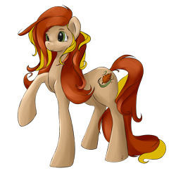Size: 2468x2430 | Tagged: safe, artist:artbleed, oc, oc only, oc:autumn breeze, earth pony, pony, earth pony oc, female, high res, mare, raised hoof, simple background, solo, transparent background