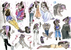 Size: 1280x904 | Tagged: safe, artist:tigra0118, oc, anthro, clothes, female, page, traditional art, watercolor painting