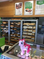 Size: 3024x4032 | Tagged: safe, pinkie pie, mlp fim's tenth anniversary, g4, australia, bakery, brumby's bakery, canberra, irl, photo, plushie, ponies around the world, toy