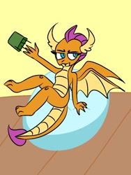 Size: 810x1080 | Tagged: safe, artist:lowname, smolder, dragon, g4, book, dragoness, female, sitting, solo, wings