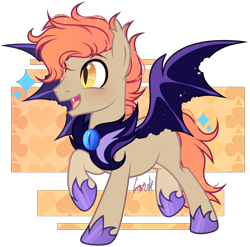 Size: 2392x2364 | Tagged: safe, artist:mint-light, oc, oc only, bat pony, pony, bat pony oc, bat wings, commission, high res, hoof shoes, male, night guard, open mouth, raised hoof, signature, simple background, solo, stallion, transparent background, wings, ych result