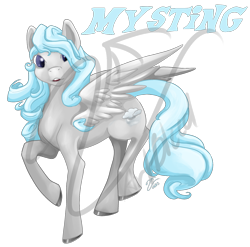 Size: 1500x1480 | Tagged: safe, artist:artbleed, oc, oc only, pegasus, pony, colored hooves, commission, obtrusive watermark, pegasus oc, raised hoof, simple background, solo, transparent background, watermark, wings, ych result