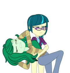 Size: 3424x3546 | Tagged: safe, artist:gmaplay, juniper montage, wallflower blush, equestria girls, equestria girls specials, g4, made in manehattan, my little pony equestria girls: better together, my little pony equestria girls: forgotten friendship, my little pony equestria girls: mirror magic, dramatic, dramatic pose, eyes closed, high res, simple background, transparent background, unamused