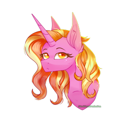 Size: 2000x2000 | Tagged: safe, artist:redheartponiesfan, luster dawn, pony, unicorn, g4, alternate hairstyle, bust, female, high res, mare, simple background, solo, transparent background