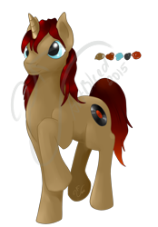 Size: 1500x2156 | Tagged: safe, artist:artbleed, oc, oc only, pony, unicorn, horn, raised hoof, simple background, solo, transparent background, unicorn oc, watermark