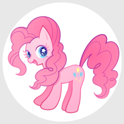 Size: 1200x1200 | Tagged: safe, artist:boon_9, part of a set, pinkie pie, earth pony, pony, g4, circle background, female, mare, solo, starry eyes, wingding eyes
