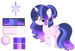 Size: 1835x1244 | Tagged: safe, artist:firegalaxysparkle, oc, oc only, oc:galaxy ice, alicorn, pony, female, mare, offspring, parent:flash sentry, parent:twilight sparkle, parents:flashlight, reference sheet, simple background, solo, transparent background