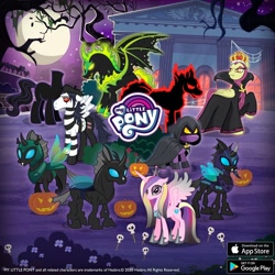 Size: 960x960 | Tagged: safe, gameloft, idw, femoris, long face, megasoma, pony of shadows, princess cadance, queen trottingham, shadowmane, smudge (g4), tagma, the headless horse, alicorn, changeling, earth pony, headless horse, pegasus, pony, g4, antagonist, bulky changeling, changeling officer, evil cadance, female, headless, idw showified, male, mare, mirror universe, moon, my little pony logo, stallion