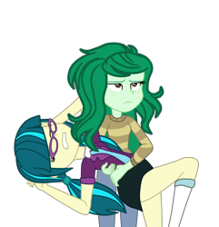 Size: 3424x3546 | Tagged: safe, alternate version, artist:gmaplay, juniper montage, wallflower blush, equestria girls, equestria girls specials, g4, made in manehattan, my little pony equestria girls: better together, my little pony equestria girls: forgotten friendship, my little pony equestria girls: movie magic, dramatic, dramatic pose, high res, simple background, transparent background, wallflower blush is not amused
