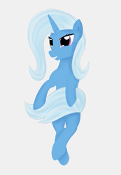 Size: 561x813 | Tagged: safe, artist:derpessivepony, trixie, pony, unicorn, g4, eyes open, horn, simple background, smiling, tail hold, white background