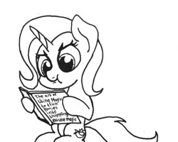Size: 540x432 | Tagged: safe, artist:ewoudcponies, trixie, pony, unicorn, g4, :t, black and white, book, department of redundancy department, grayscale, horn, monochrome, reading, solo, traditional art