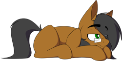 Size: 2550x1280 | Tagged: safe, artist:notetaker, oc, oc only, oc:notetaker, earth pony, pony, glasses, lying down, male, simple background, stallion, tired, transparent background