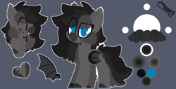Size: 5111x2593 | Tagged: safe, artist:moonydusk, oc, oc only, oc:moonlight dusk, bat pony, bat wings, female, mare, reference sheet, simple background, wings