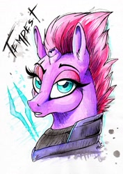 Size: 900x1273 | Tagged: safe, artist:donika-schovina, tempest shadow, pony, g4, solo, traditional art
