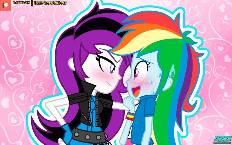 Safe Artist Uzzi Ponydubberx Rainbow Dash Oc Oc Estrella Sombra Equestria Girls