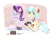 Size: 2589x1951 | Tagged: safe, artist:fuyugi, coco pommel, starlight glimmer, earth pony, pony, unicorn, g4, blushing, cocobetes, cute, duo, faic, gamer coco, nintendo switch, playing, squint, starlight glimmer is best facemaker, sweat, white pupils