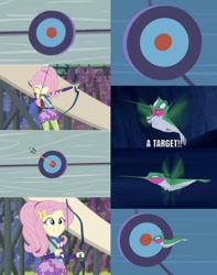 Size: 490x622 | Tagged: safe, edit, edited screencap, screencap, fluttershy, equestria girls, g4, my little pony equestria girls: friendship games, aiming, arrow, cropped, flit, meme, pocahontas, target