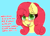 Size: 2884x2052 | Tagged: safe, artist:nozukz, strawberry sunrise, earth pony, pony, g4, blushing, cute, dialogue, female, high res, implied applerise, implied lesbian, implied shipping, open mouth, simple background, solo, strawwberry sunrise