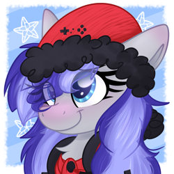 Size: 2000x2000 | Tagged: safe, artist:lbrcloud, oc, oc:cinnabyte, adorkable, beanie, cinnabetes, clothes, commission, cute, dork, gaming headset, hat, headphones, headset, high res, scarf, smiling, your character here
